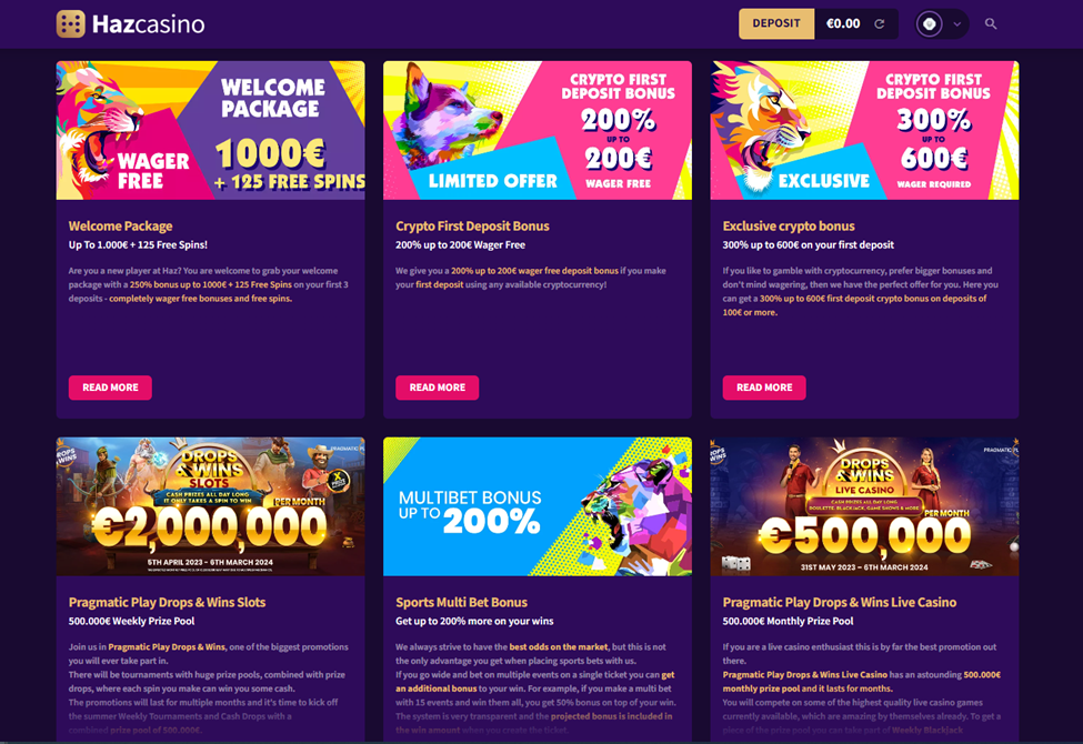 HazCasino Bonus